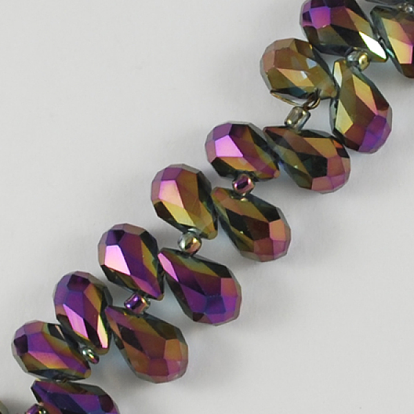

PandaHall Eletroplated Glass Beads, Faceted, teardrop, Purple, 12x6mm, Hole: 1mm Glass Teardrop Purple