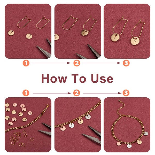 

PandaHall 26Pcs Alloy Pendants, Flat Round with Letter A~Z, Rose Gold, 10mm Alloy Letter