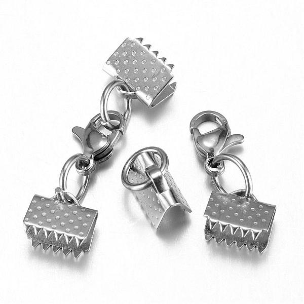 

PandaHall 304 Stainless Steel Lobster Claw Clasps, with Ribbon Ends, Stainless Steel Color, 33mm 304 Stainless Steel Others