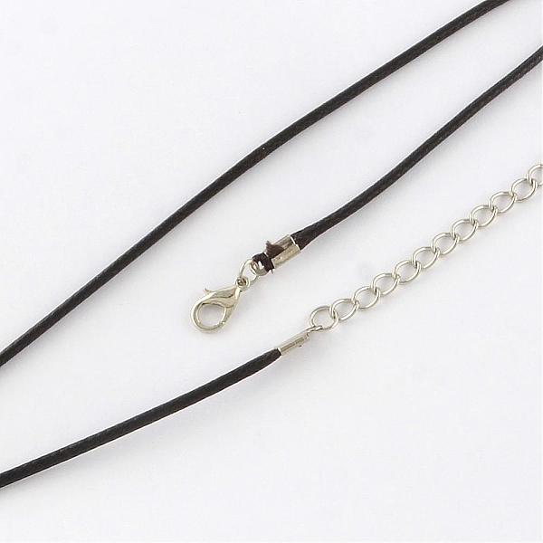 

PandaHall Waxed Cotton Cord Necklace Making, with Alloy Lobster Claw Clasps and Iron End Chains, Platinum, Coconut Brown, 17.3 inch Waxed...