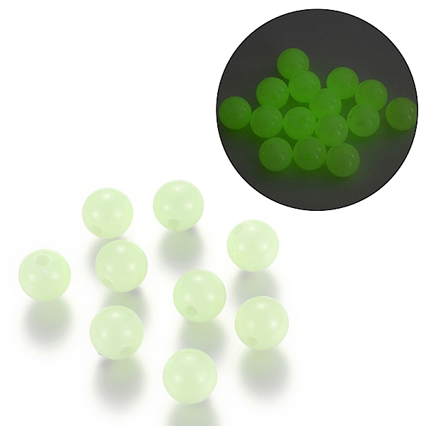 

PandaHall Luminous Acrylic Round Beads, Glow in the Dark, Pale Green, 12mm, Hole: 3mm, about 530pcs/500g Acrylic Round Green
