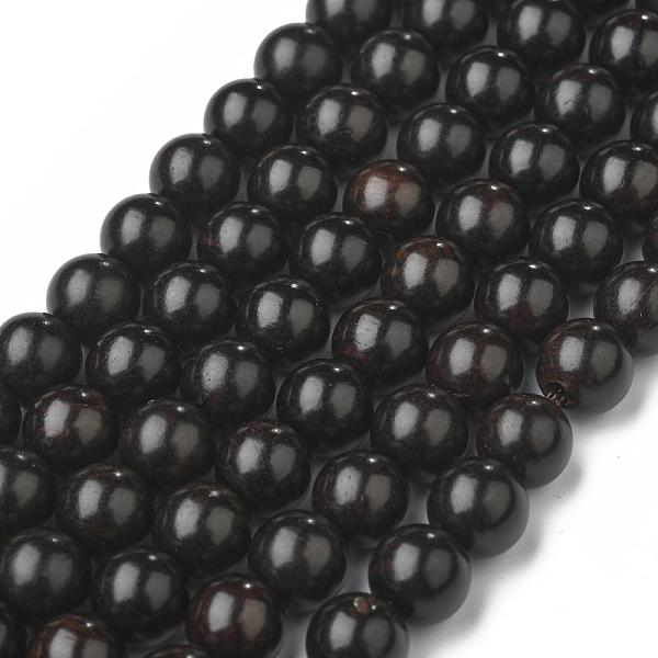 

PandaHall Natural Ebony Wood Beads Strands, Round, 8~8.5mm, Hole: 2mm, about 50pcs/strand, 15.1 inch(38.5cm) Ebony Round Black