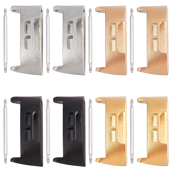 

PandaHall AHADERMAKER 8Set 4 Colors 316 Stainless Steel Strap Connector, Suitable for Fitbit Charge 3/4, Mixed Color, 23x10.5x10.5mm, Hole...