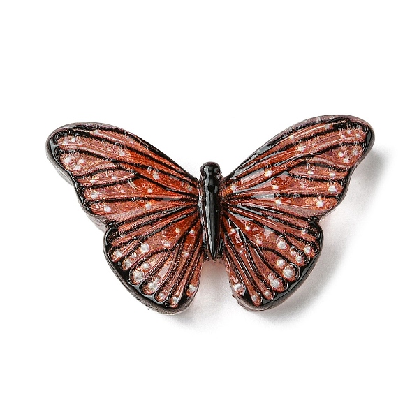 

PandaHall Spray Painted Resin Decoden Cabochons, with Paillette/Glitter Sequins, Butterfly, Chocolate, 20x34.5x6.5mm Resin Butterfly Brown