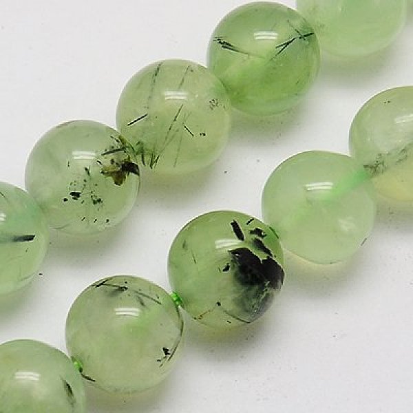 

PandaHall Natural Prehnite Beads Strands, Round, Pale Green, 10mm, Hole: 1mm Prehnite Round Green