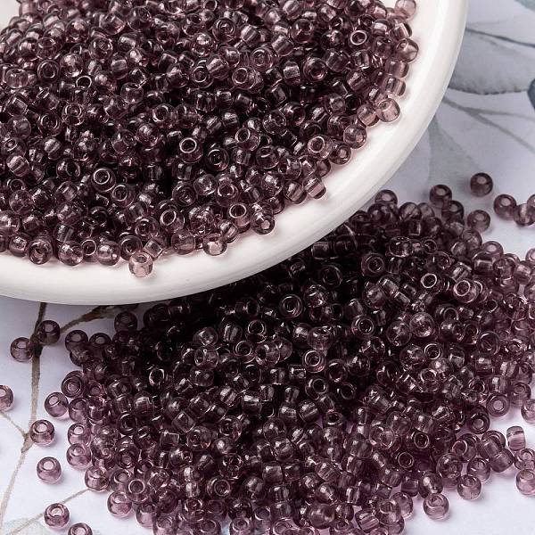 

PandaHall MIYUKI Round Rocailles Beads, Japanese Seed Beads, (RR142) Transparent Smoky Amethyst, 8/0, 3mm, Hole: 1mm, about 2111~2277pcs/50g..., Purple