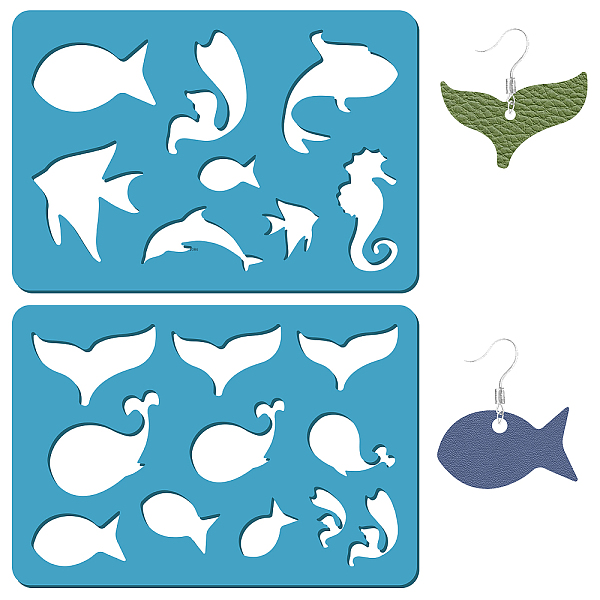 

PandaHall Acrylic Earring Handwork Template, Card Leather Cutting Stencils, Deep Sky Blue, Ocean Themed Pattern, 130x90x2mm, 2pcs/set...