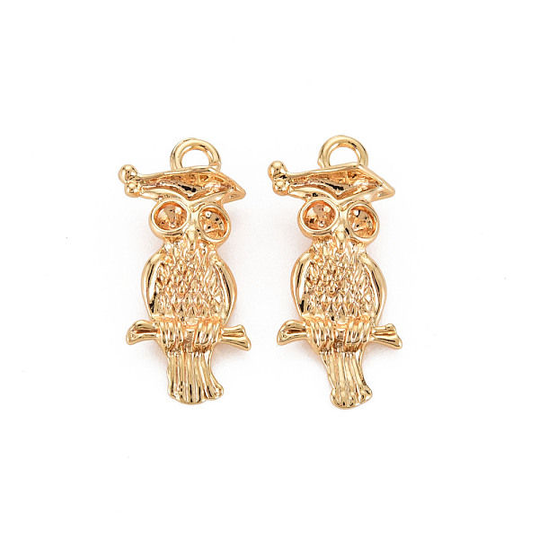 

PandaHall Brass Pendants, Nickel Free, Owl, Real 18K Gold Plated, 22x10x6.5mm, Hole: 2mm Brass Owl
