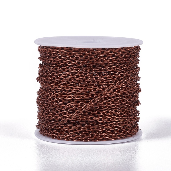 

PandaHall Iron Cable Chains, Unwelded, Oval, Lead Free and Nickel Free, Red Copper Color, 3x2x0.5mm Iron