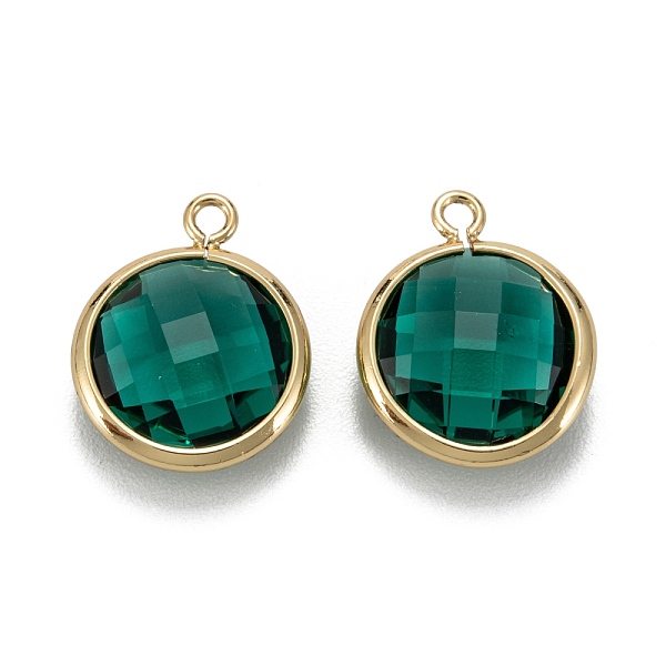 

PandaHall Brass Glass Charms, Real 18K Gold Plated, Long-Lasting Plated, Lead Free & Nickel Free & Cadmium Free, Flat Round, Green...