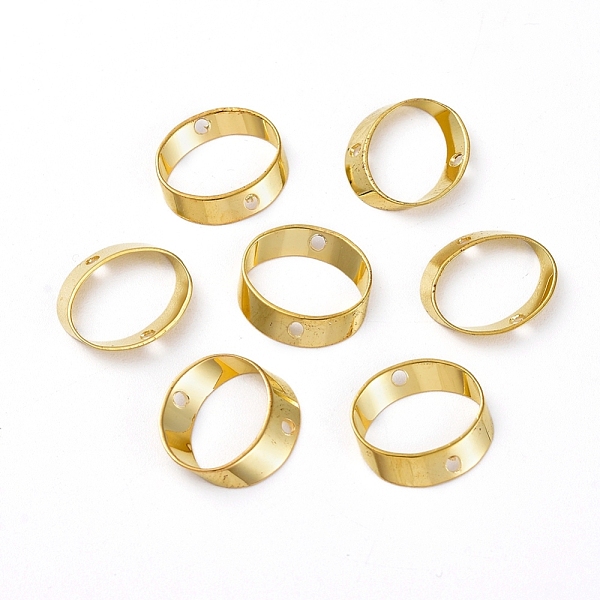 

PandaHall Rack Plating Brass Bead Frames, Ring, Golden, 13x2mm, Hole: 1.4mm Brass Ring