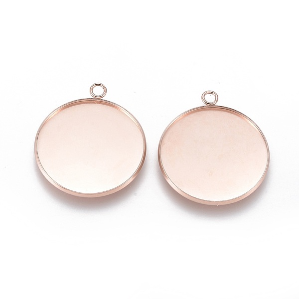 

PandaHall 201 Stainless Steel Pendant Cabochon Settings, Plain Edge Bezel Cups, Flat Round, Rose Gold, Tray: 30mm, 36.5x32x2mm, Hole: 3mm...