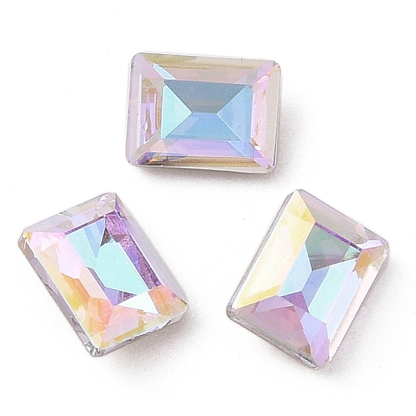 

PandaHall Glass Rhinestone Cabochons, Flat Back & Back Plated, Faceted, Rectangle, Vitrail Light, 8x6x3.7mm Glass Rhinestone Rectangle..., Purple