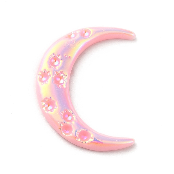 

PandaHall Opaque Resin Cabochons, AB Color Plated, Moon, Pink, 33x25x4mm Resin Moon Pink