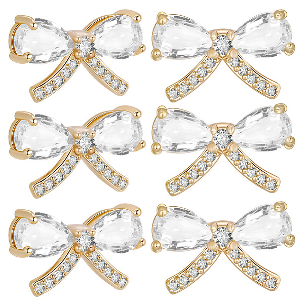 10Pcs Brass Micro Pave Cubic Zirconia Pendants