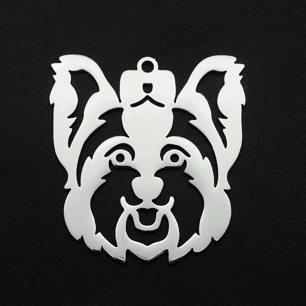 

PandaHall 201 Stainless Steel Pendants, Laser Cut, Hollow, Dog, Stainless Steel Color, 32x29x1mm, Hole: 1.6mm 201 Stainless Steel Dog
