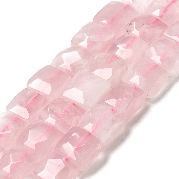 

PandaHall Natural Rose Quartz Beads Strands, Faceted, Square, 10x10x6mm, Hole: 1~1.2mm, about 19~20pcs/strand, 7.09~7.48 inch(18~19cm) Rose...
