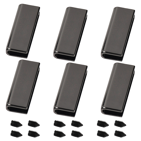 

PandaHall GORGECRAFT 6 Sets Belt Tip with Screw Belt Buckle End Tip 1 Inch Webbing Tip Strap End Caps for Webbing Belt Belt Clip Repair Belt...