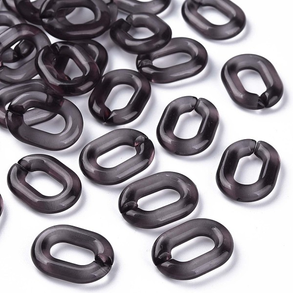 

PandaHall Transparent Acrylic Linking Rings, Quick Link Connectors, for Cable Chains Making, Oval, Gray, 24x18x5mm, Inner Diameter: 13x7mm...