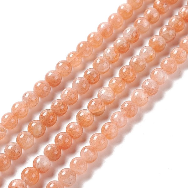 

PandaHall Natural Sunstone Beads Strands, Round, 6mm, Hole: 0.8mm, about 32pcs/strand, 7.48''(19cm) Sunstone Round