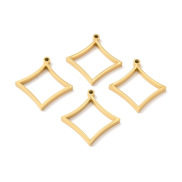 

PandaHall Ion Plating(IP) 304 Stainless Steel Open Back Bezel Pendants, For DIY UV Resin, Epoxy Resin, Pressed Flower Jewelry, Rhombus, Real...