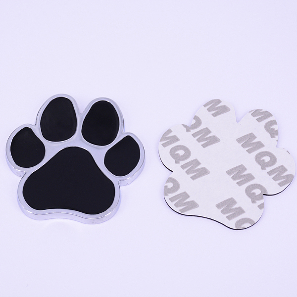 

PandaHall Zinc Alloy Car Stickers, DIY Car Decorations, Dog Paw Prints, Black, 65x61x3.5mm Alloy Other Animal Black