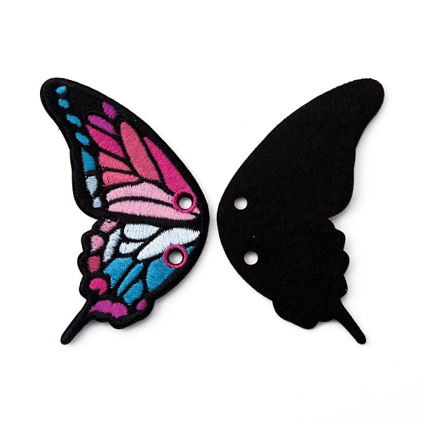 

PandaHall Computerized Embroidery Cloth Butterfly Wing Shoe Lace Charm Decoration(Left), Roller Skate Wing, Shoe Wing, with Holes, Camellia..., Pink