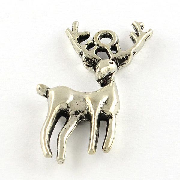 

PandaHall Tibetan Style Alloy Pendants, Christmas Reindeer/Stag, Cadmium Free & Lead Free, Antique Silver, 27x18.5x3.5mm, Hole: 1.5mm, about...