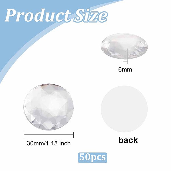 

PandaHall Olycraft 50Pcs Flat Back Acrylic Rhinestone Cabochons, DIY Nail Art, Car, Mobile Phone Decoration, Half Round, Clear, 30x6mm...