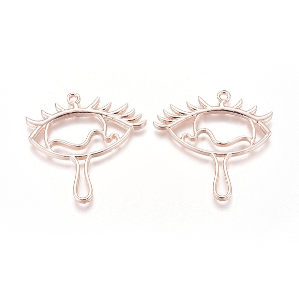 

PandaHall Alloy Open Back Bezel Pendants, For DIY UV Resin, Epoxy Resin, Pressed Flower Jewelry, Eyes Tears, Rose Gold, 42.5x40.5x2.5mm...