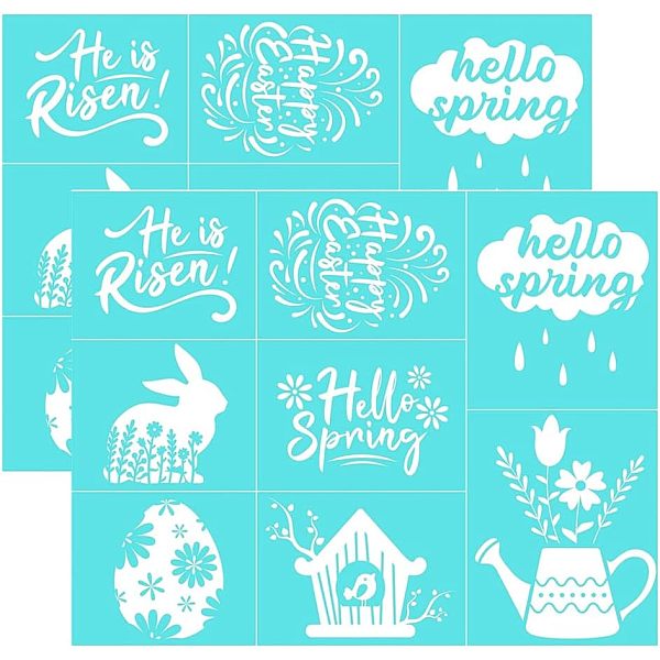 

PandaHall Self-Adhesive Silk Screen Printing Stencil, for Painting on Wood, DIY Decoration T-Shirt Fabric, Turquoise, Word, 28x22cm Plastic..., Green