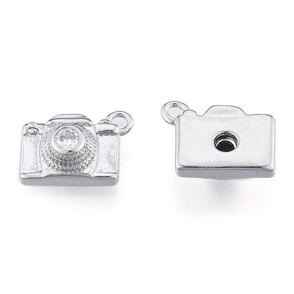 

PandaHall Brass Micro Pave Clear Cubic Zirconia Charms, Cadmium Free & Nickel Free & Lead Free, Camera, Real Platinum Plated, 9.5x13x5mm...