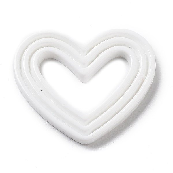 

PandaHall Opaque Resin Decoden Cabochons, Heart, White, 36.5x43.5x4.5mm Resin Heart White