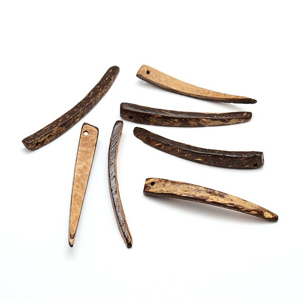

PandaHall Triangle Coconut Big Pendants, Coconut Brown, 45~55x6~8x3.5~5.5mm, Hole: 2mm, about 460pcs/500g Coconut Triangle Brown