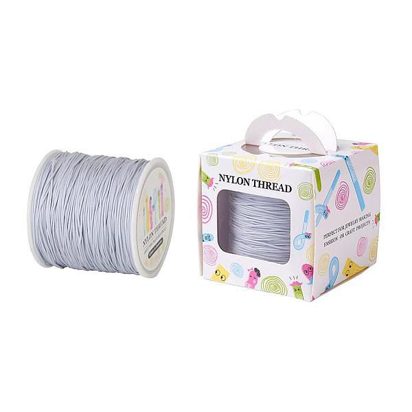 

PandaHall Nylon Thread, Light Grey, 0.8mm, about 98.43yards/roll(90m/roll) Nylon Gray