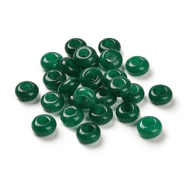 

PandaHall Natural Malaysia Jade Dyed European Beads, Large Hole Beads, Rondelle, 10x4.5~5mm, Hole: 4~4.3mm Malaysia Jade Rondelle