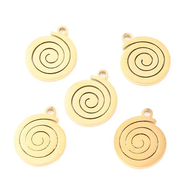

PandaHall 304 Stainless Steel Charms, Laser Cut, Vortex, Golden, 14x11.5x1.1mm, Hole: 1.4mm 304 Stainless Steel Flat Round