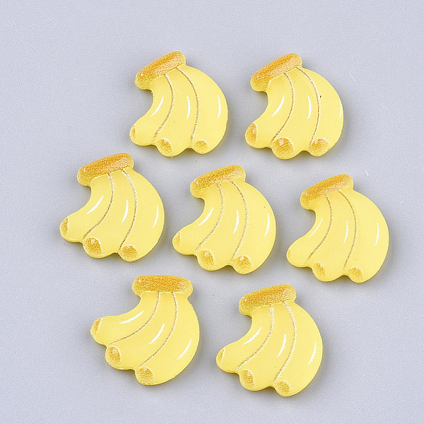 

PandaHall PVC Plastic Cabochons, Banana, Yellow, 21.5x20x5mm Plastic Fruit Yellow