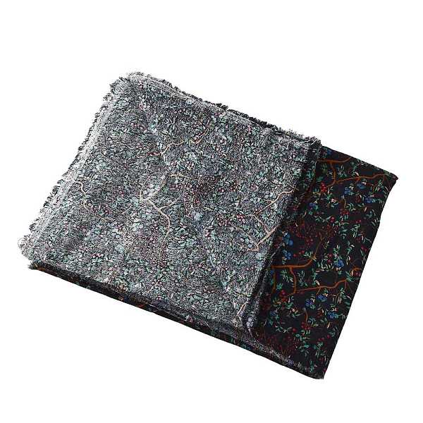 Tissu imprimé à motifs floraux en coton et lin