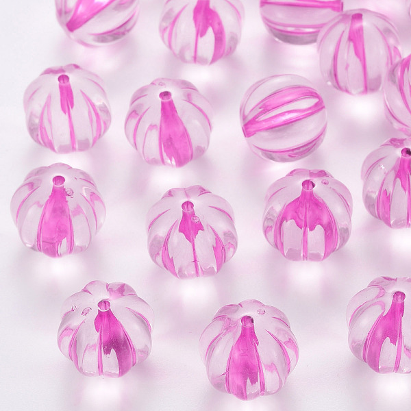 

PandaHall Transparent Acrylic Beads, Pumpkin, Hot Pink, 17.5x16mm, Hole: 1.8mm, about 183pcs/500g Acrylic Pumpkin