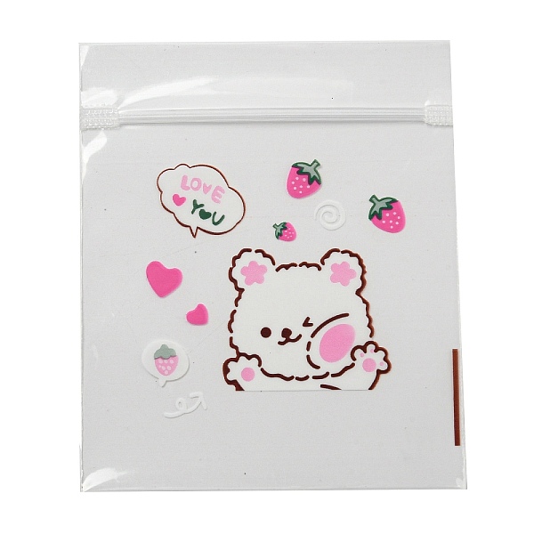 

PandaHall Rectangle Plastic Zip Lock Gift Bags, Resealable Bags with Cute Puppy Pattern, Pink, 12x10x0.02cm, Unilateral Thickness: 2.5 Mil...