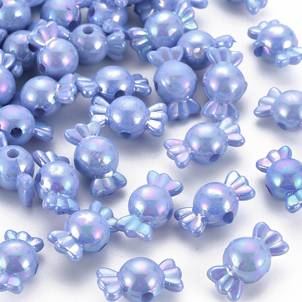 

PandaHall Opaque Acrylic Beads, AB Color, Candy, Cornflower Blue, 17x9x9mm, Hole: 2mm, about 943pcs/500g Acrylic Candy