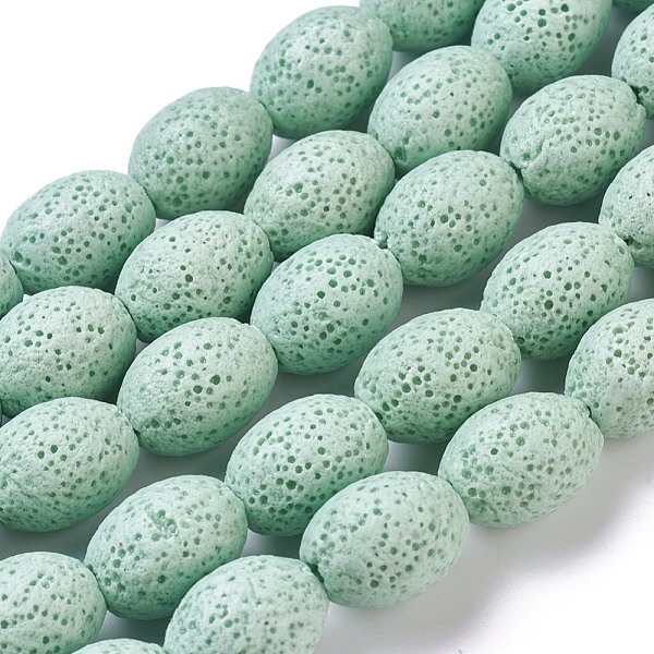Brins de perles de pierre de lave naturelle
