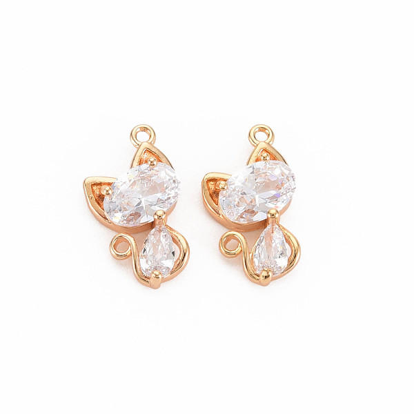

PandaHall Brass Inlaid Cubic Zirconia Pendants, Nickel Free, Real 18K Gold Plated, Cat, Clear, 15x8x3.5mm, Hole: 1mm Brass+Cubic Zirconia...