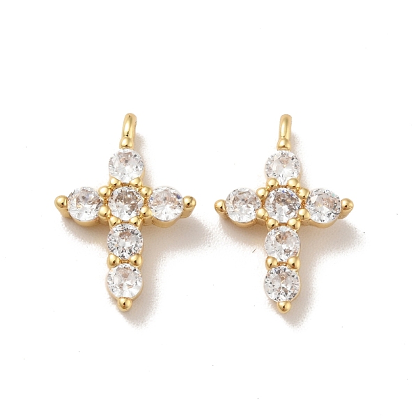 

PandaHall Brass Micro Pave Cubic Zirconia Pendants, Cadmium Free & Lead Free, Long-Lasting Plated, Cross, Clear, Real 18K Gold Plated...