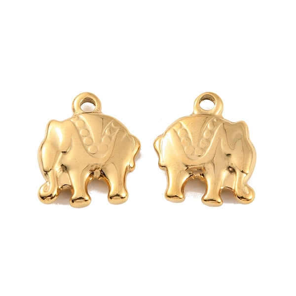 

PandaHall Ion Plating(IP) 304 Stainless Steel Charms, Elephant Charm, Real 18K Gold Plated, 13.5x11.5x2.5mm, Hole: 1.6mm 304 Stainless Steel...