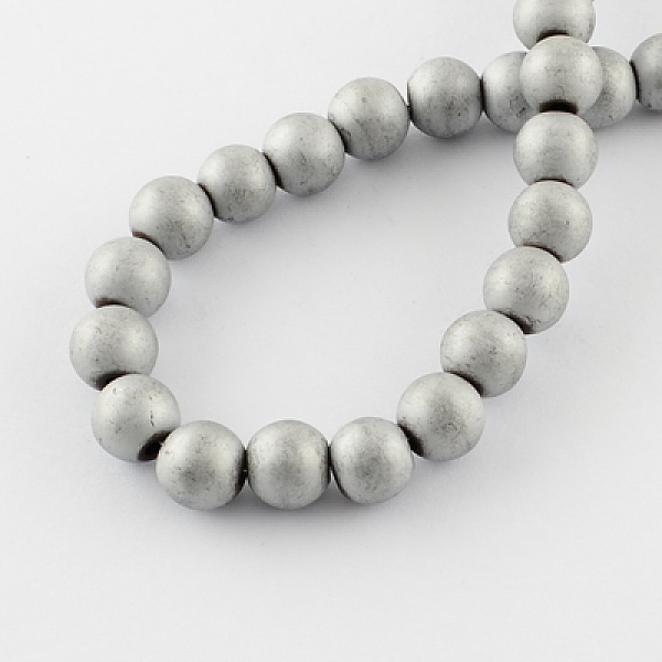 

PandaHall Non-magnetic Synthetic Hematite Beads Strands, Frosted, Grade A, Round Beads for Bracelet Making, Platinum Plated, 6mm, Hole: 1mm...