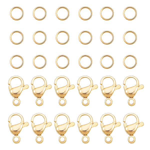 

PandaHall 120 pcs 4mm 304 Stainless Steel Jump Rings with 60pcs Lobster Claw Clasps for Earring Bracelet Necklace Pendants Jewelry DIY...