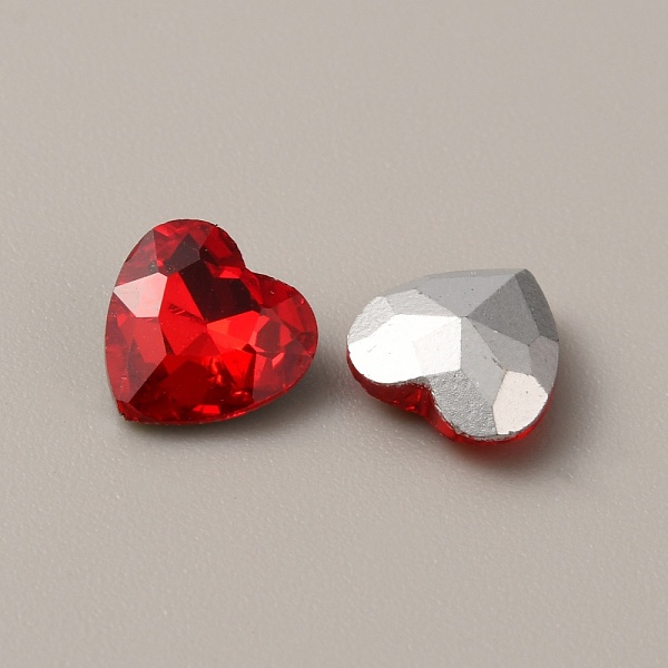 

PandaHall Glass Rhinestone Cabochons, Pointed Back & Back Plated, Heart, Light Siam, 8x8x3.5mm Glass Rhinestone Heart Red