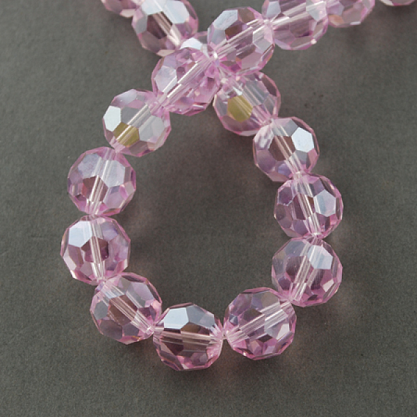 

PandaHall Electroplate Glass Bead Strands, Pearl Luster Plated, Faceted(32 Facets), Round, Pearl Pink, about 4mm in diameter, hole: 0.5mm...